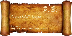 Platzkó Bene névjegykártya